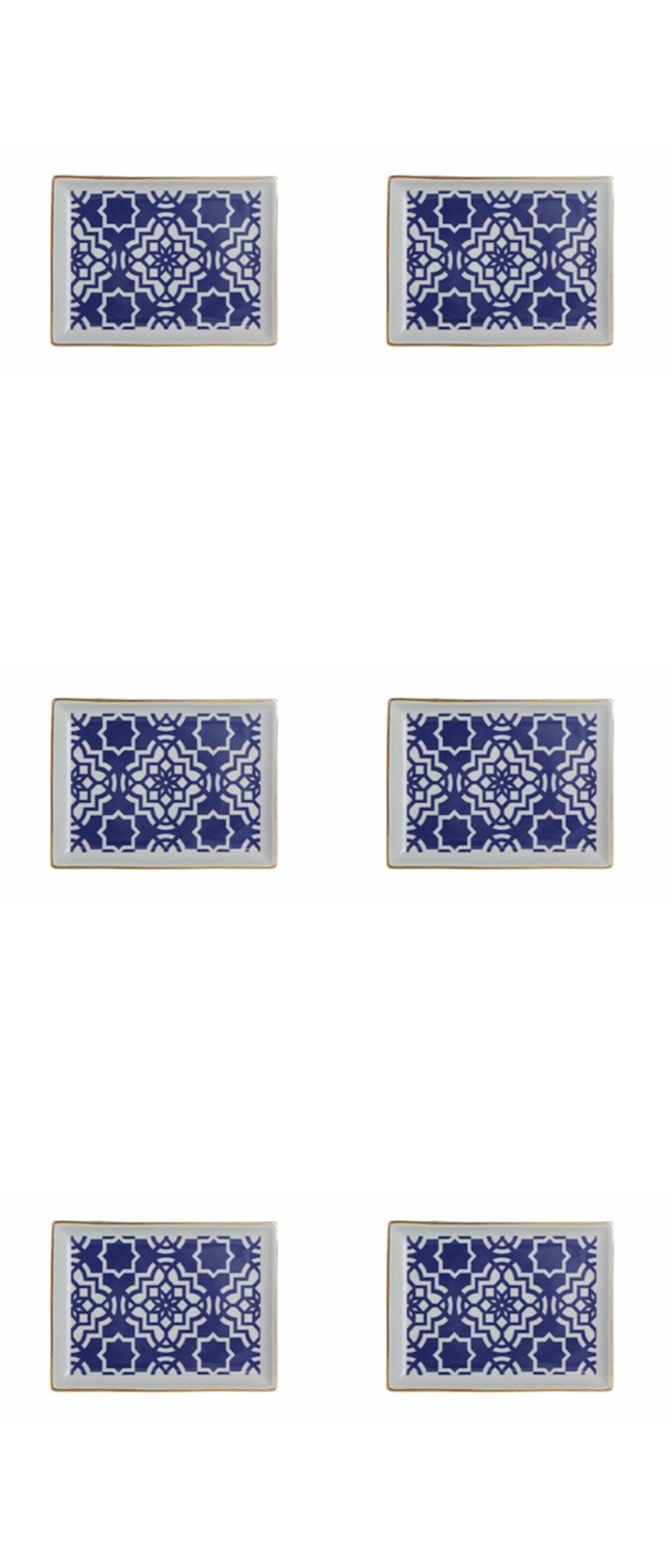 Porland Morocco 04Ap019258 Desenli 6 Parça 6 Kişilik Porselen Kahvaltı Takımı Mor