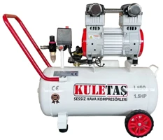 Kuletaş 1.5 Hp 8 Bar 50 LT Süper Sessiz Yağsız Hava Kompresörü