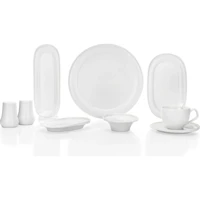 Schafer Weekend Beyaz01 36 Parça 6 Kişilik Porselen Kahvaltı Takımı Beyaz