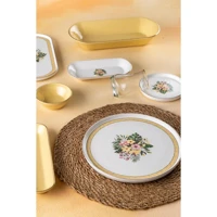 Acar Larosa Desenli 31 Parça 6 Kişilik Stoneware Kahvaltı Takımı Çok Renkli