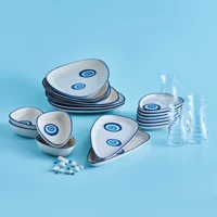 Karaca Nazar Üçgen Desenli 24 Parça 6 Kişilik Stoneware Seramik Kahvaltı Takımı Çok Renkli