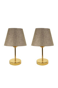 Bysay Fiesta Fiesta Best Gold Krem 2'Li Metal Tek Ayak Abajur Krem