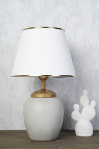 Hmydesign Fourmi Gri Beyaz Tekli Pvc Tek Ayak Abajur Beyaz