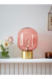 Halkedon Desıgn Pink Gloss Tekli Metal Tek Ayak Abajur Pembe