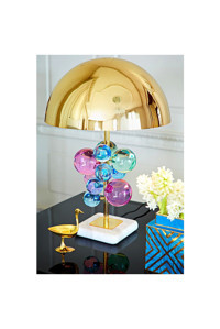 Visente Home Renkli Bubble Tekli Metal Tek Ayak Abajur Sarı