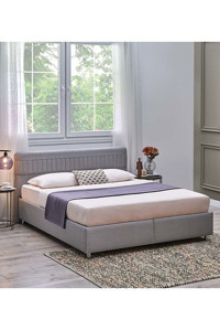 Yataş Nano 120 x 200 cm Başlıklı Çift Kişilik Sandıklı Baza Seti Gri