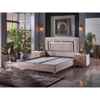 Tutku Yatak Oxycore 150 x 200 cm Ayrılabilen Başlıksız Çift Kişilik Sandıklı Baza Ekru