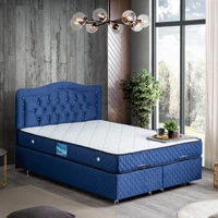 Setay Şah 200 x 160 cm Ayrılabilen Başlıklı Çift Kişilik Sandıklı Baza Seti Lacivert