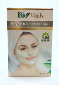 Bio Vitals Beyaz Killi Toz Yüz Maskesi 200 gr