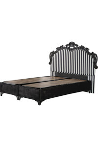 Hammak Home Retro 160 x 200 cm Yataklı Başlıklı Çift Kişilik Sandıklı Baza Seti Siyah