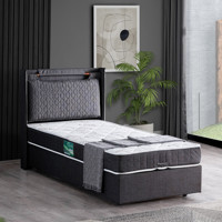 Setay Zagreb 120x200 cm Başlıklı Yataklı Sandıklı Tek Kişilik Baza Seti Antrasit