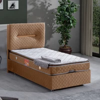 Setay Astra 90x200 cm Başlıklı Yataklı Sandıklı Tek Kişilik Baza Seti Kahverengi