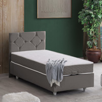 Setay Glamis 120x200 cm Başlıklı Sandıklı Tek Kişilik Baza Seti Gri