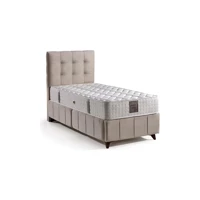 Mobilya Dükkanım Polo- Smart 100x200 cm Başlıklı Yataklı Sandıklı Tek Kişilik Baza Seti Beyaz