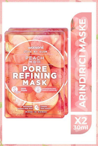Watsons Fruity Peach Pore Refining Nemlendiricili Kağıt Yüz Maskesi 2 Adet