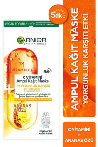 Garnier C Vitamini Ampul Nemlendiricili Kağıt Yüz Maskesi 32 gr