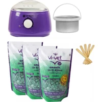 Semsa Waax Alfa 1+1 Boncuk Ağda Makinesi + 3xVivet Azulen Boncuklu Ağda + Spatula