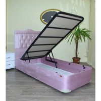 Bengi Ticaret 90x190 cm Başlıklı Sandıklı Tek Kişilik Baza Seti Pembe