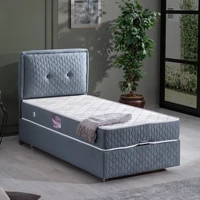 Setay Vectra 90x200 cm Başlıklı Sandıklı Tek Kişilik Baza Seti Açık Mavi
