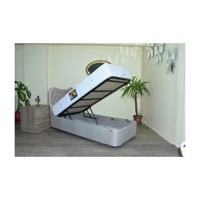 Bengi Ticaret 100x200 cm Başlıklı Yataklı Sandıklı Tek Kişilik Baza Seti Açık Kahverengi
