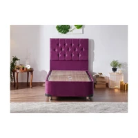 Niron Yatak Violet 90x190 cm Başlıklı Sandıklı Tek Kişilik Baza Seti Mor