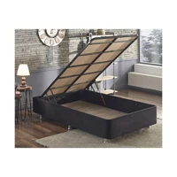 Niron Yatak Ela 120x200 cm Başlıksız Sandıklı Tek Kişilik Baza Seti Siyah