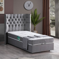 Setay Matilda 120x200 cm Başlıklı Yataklı Sandıklı Tek Kişilik Baza Seti Gri