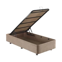 Niron Yatak Ela 80x200 cm Başlıksız Sandıklı Tek Kişilik Baza Seti Sütlü Kahve