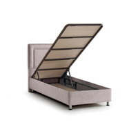 Mobilya Dükkanım Regal 90x190 cm Başlıklı Sandıklı Tek Kişilik Baza Seti Krem