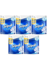 Selpak Dev 3 Katlı 5'li Rulo Kağıt Havlu