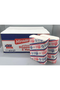 Mirada Dispenser 2 Katlı 200 Yaprak 12'li Z Katlama Kağıt Havlu