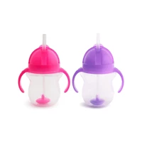 Munchkin Pipetli Akıtmaz Kulplu 6+ Ay 207 ml Alıştırma Bardağı Pembe-Mor