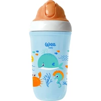 Wee Baby Pipetli Akıtmaz Kulpsuz 200 ml Alıştırma Bardağı Mavi