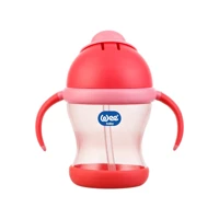 Wee Baby Pipetli Akıtmaz Kulplu 6+ Ay 200 ml Alıştırma Bardağı Pembe