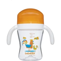 Bebedor Akıtmaz Kulplu 6+ Ay 210 ml Alıştırma Bardağı Turuncu