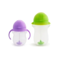 Munchkin Pipetli Akıtmaz Kulplu-Kulpsuz 6+ Ay 207 ml Alıştırma Bardağı Mor-Yeşil