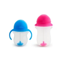 Munchkin Pipetli Akıtmaz Kulplu-Kulpsuz 6+ Ay 207 ml Alıştırma Bardağı Mavi-Pembe