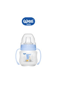 Wee Baby 753 Akıtmaz Kulplu 6+ Ay 125 ml Alıştırma Bardağı Mavi