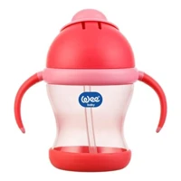 Wee Baby 170 Pipetli Akıtmaz Kulplu 6+ Ay 200 ml Alıştırma Bardağı Kırmızı