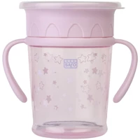 Saro Akıtmaz Kulplu 18+ Ay 207 ml Alıştırma Bardağı Pembe