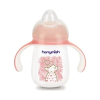 Hanymish Akıtmaz Kulplu 6+ Ay 260 ml Alıştırma Bardağı Pembe