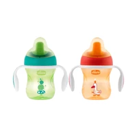 Chicco Akıtmaz Kulplu 6+ Ay 200 ml Alıştırma Bardağı Yeşil-Turuncu