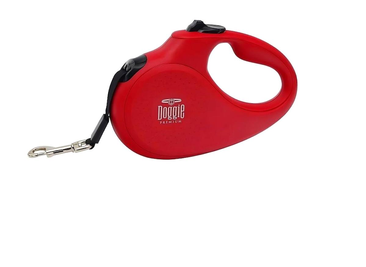 Doggie Master Otomatik Uzatma Tasması Kırmızı 25 kg/5 mt
