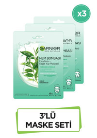 Garnier Nem Bombası Ferahlatıcı Nemlendiricili Kağıt Yüz Maskesi 3x28 gr