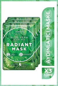 Watsons Fruity Aloe Vera Radiant Aloe Veralı Nemlendiricili Kağıt Yüz Maskesi 3 Adet