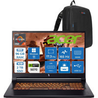 Acer Nitro V17 ANV17 Aı Amd Ryzen™ 7 260 96GB Ddr5 2tb SSD 8GB/RTX5070 85W 17.3"wqxga 2560X1440 165Hz IPS WIN11HOME Gaming Bilgisayar. NHQZKEY001H29+ZETTAÇANTA - 2 TB - 96 GB
