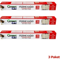 Green Cuki Yağlı Fırın Tepsi Kesilmiş Pişirme Kağıdı 3x16 Adet