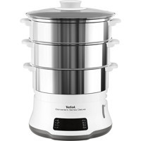 Tefal VC502D Deluxe 900 W Paslanmaz Çelik 9 lt Hazneli Dokunmatik Zamanlayıcılı Buharlı Pişirici Beyaz