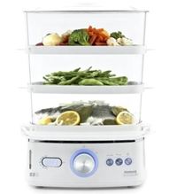 Homend 2401 S3 2000 W Plastik 11 lt Hazneli Zamanlayıcılı Buharlı Pişirici Beyaz