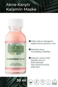 Biosecret Akne Karşıtı Kalamin Krem Yüz Maskesi 30 ml